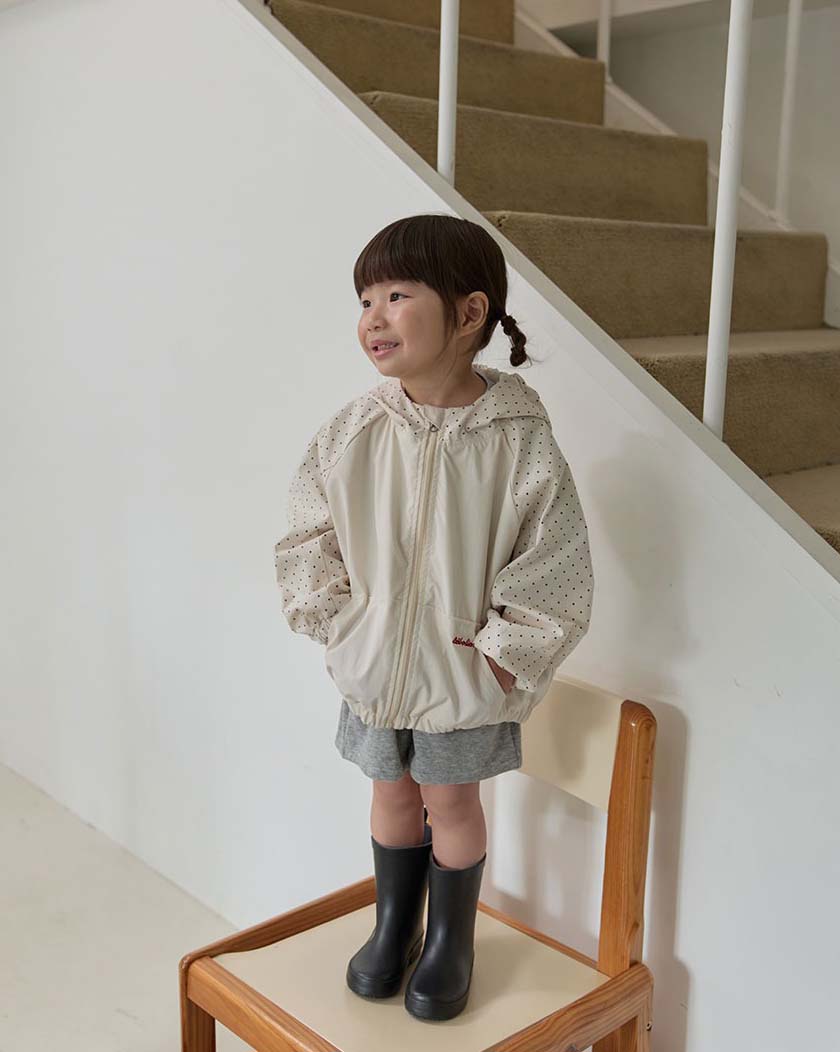 bebolien點點拼接連帽防風外套 11