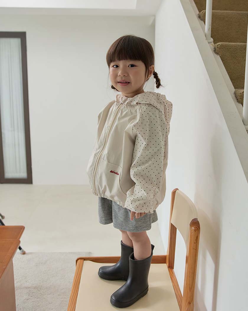 bebolien點點拼接連帽防風外套 13