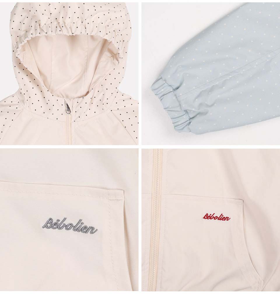 bebolien點點拼接連帽防風外套 22