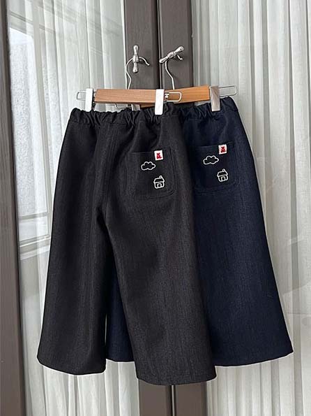 bebolien刺繡薄款牛仔寬褲18