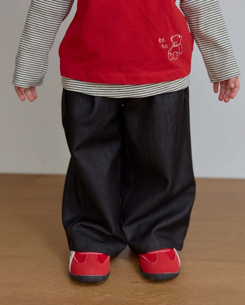 bebolien刺繡薄款牛仔寬褲19