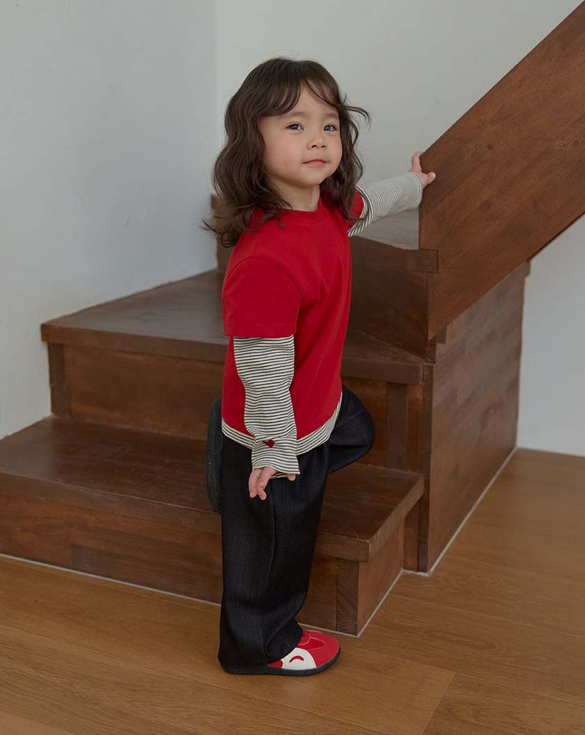 bebolien刺繡薄款牛仔寬褲21