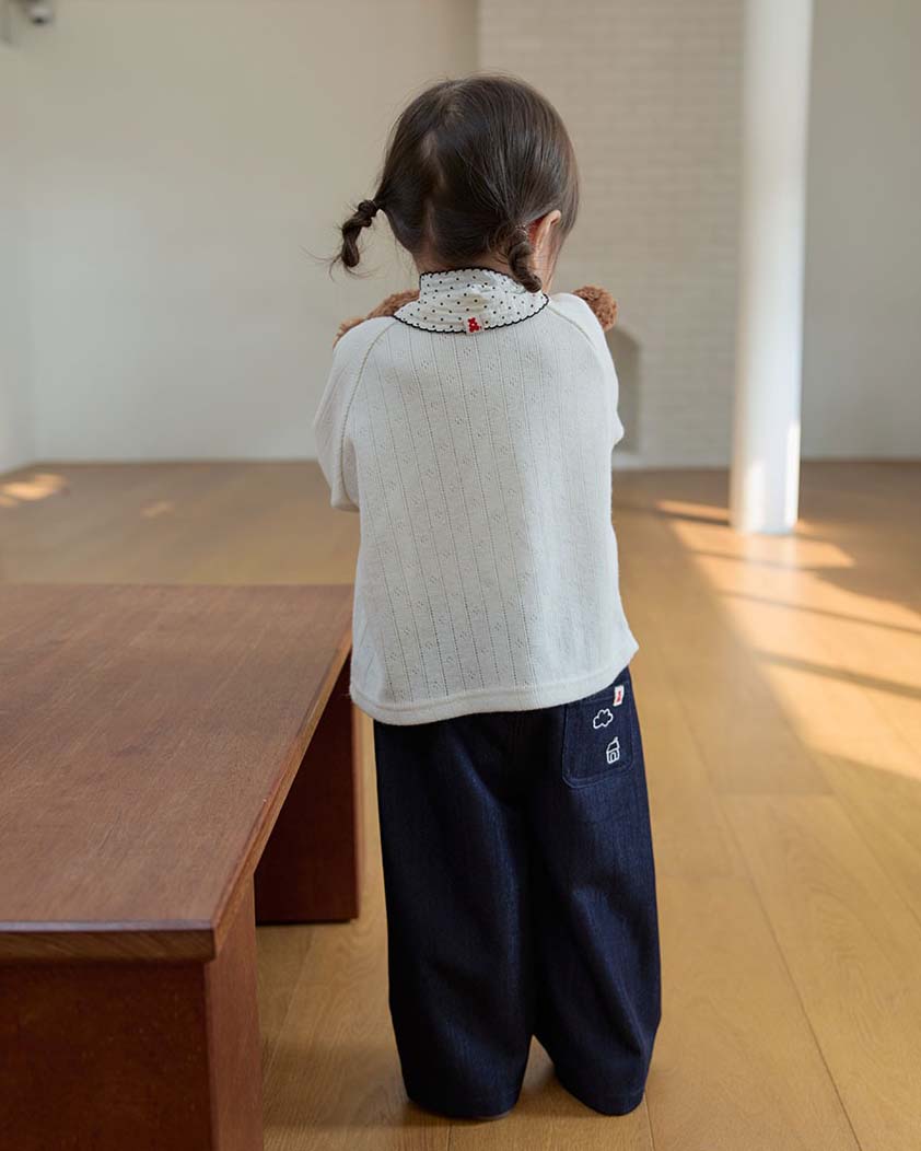 bebolien刺繡薄款牛仔寬褲23