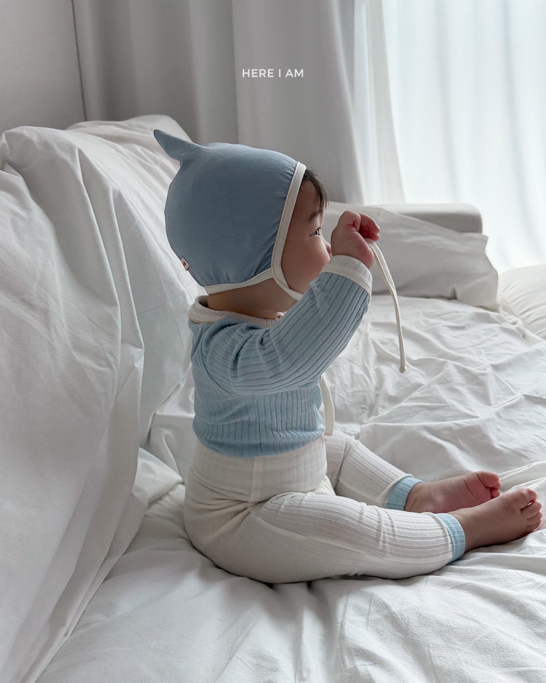 HERE I AM 撞色坑條莫戴爾家居服 16