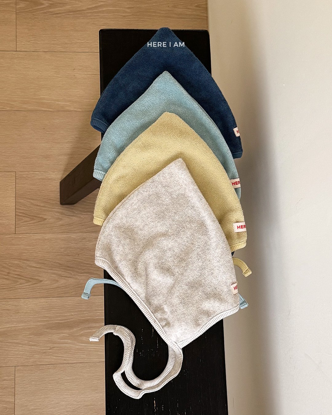 here i am 毛巾布綁帶帽 04