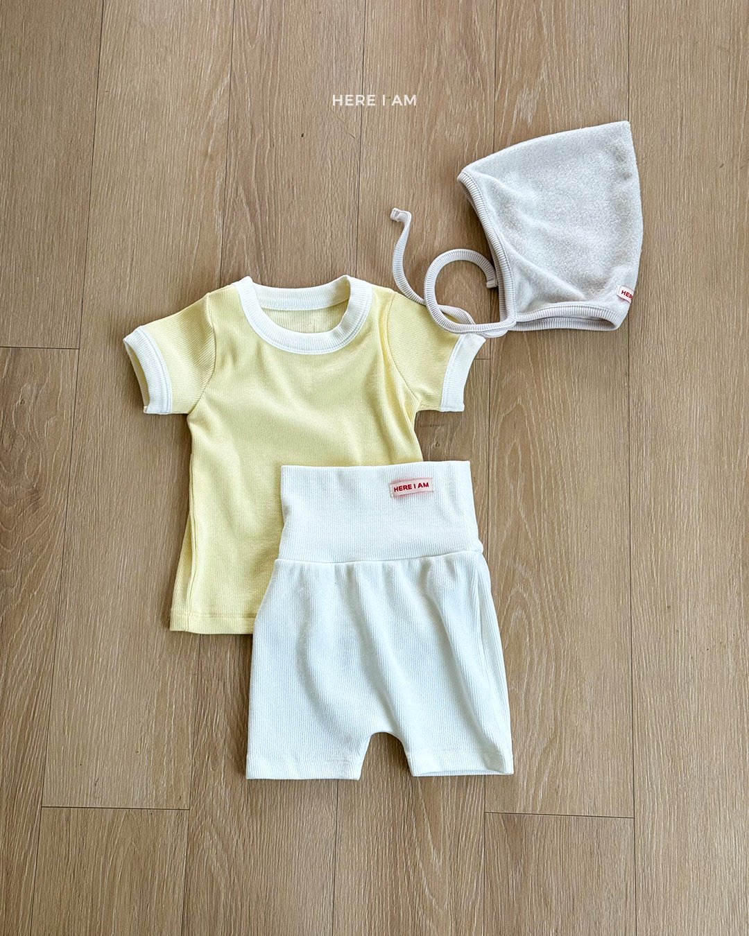 here i am 毛巾布綁帶帽 06