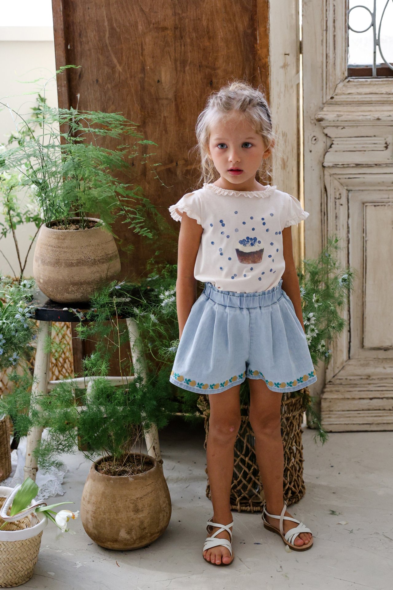 puellaFLO Billie花朵傘擺牛仔短褲 09