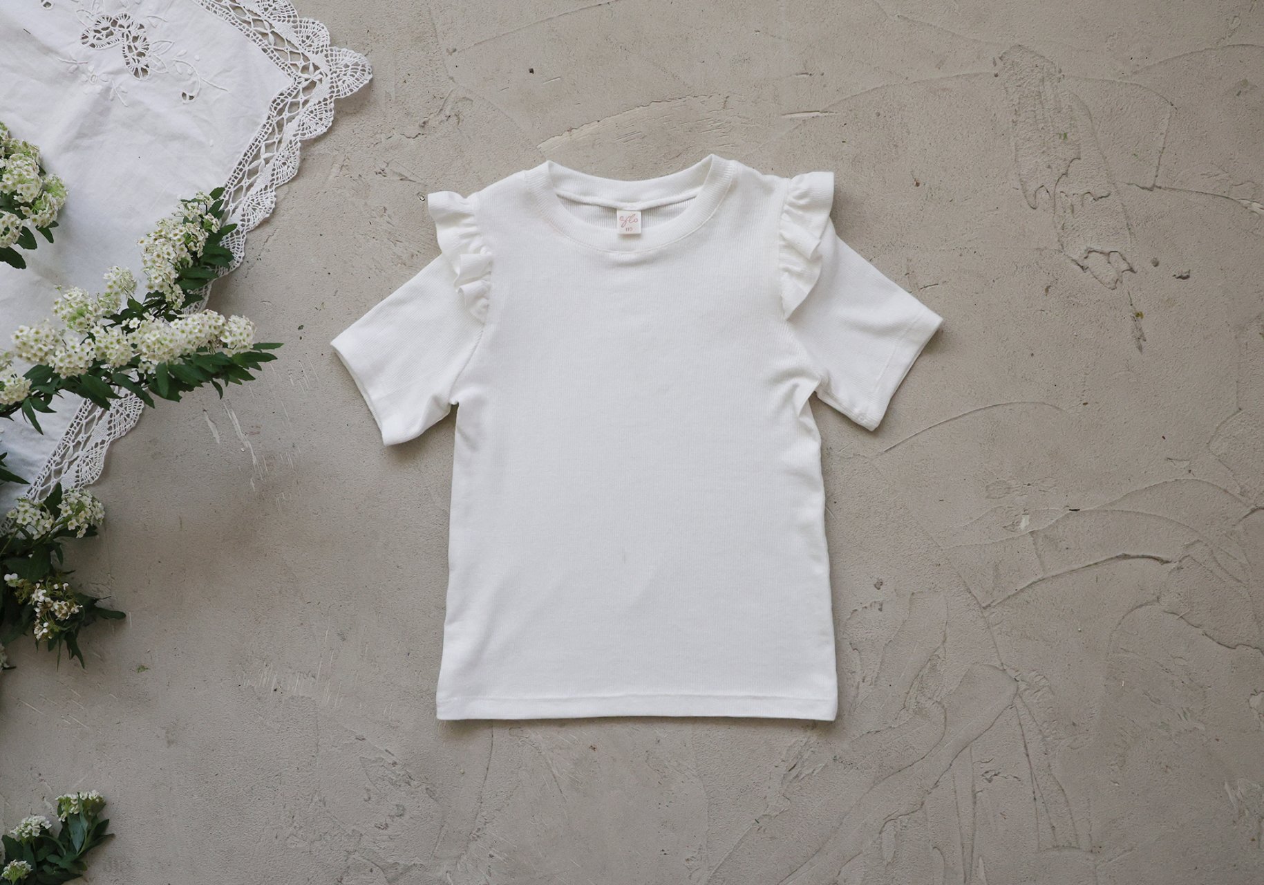 puellaFLO Uni素色荷葉短袖上衣 06