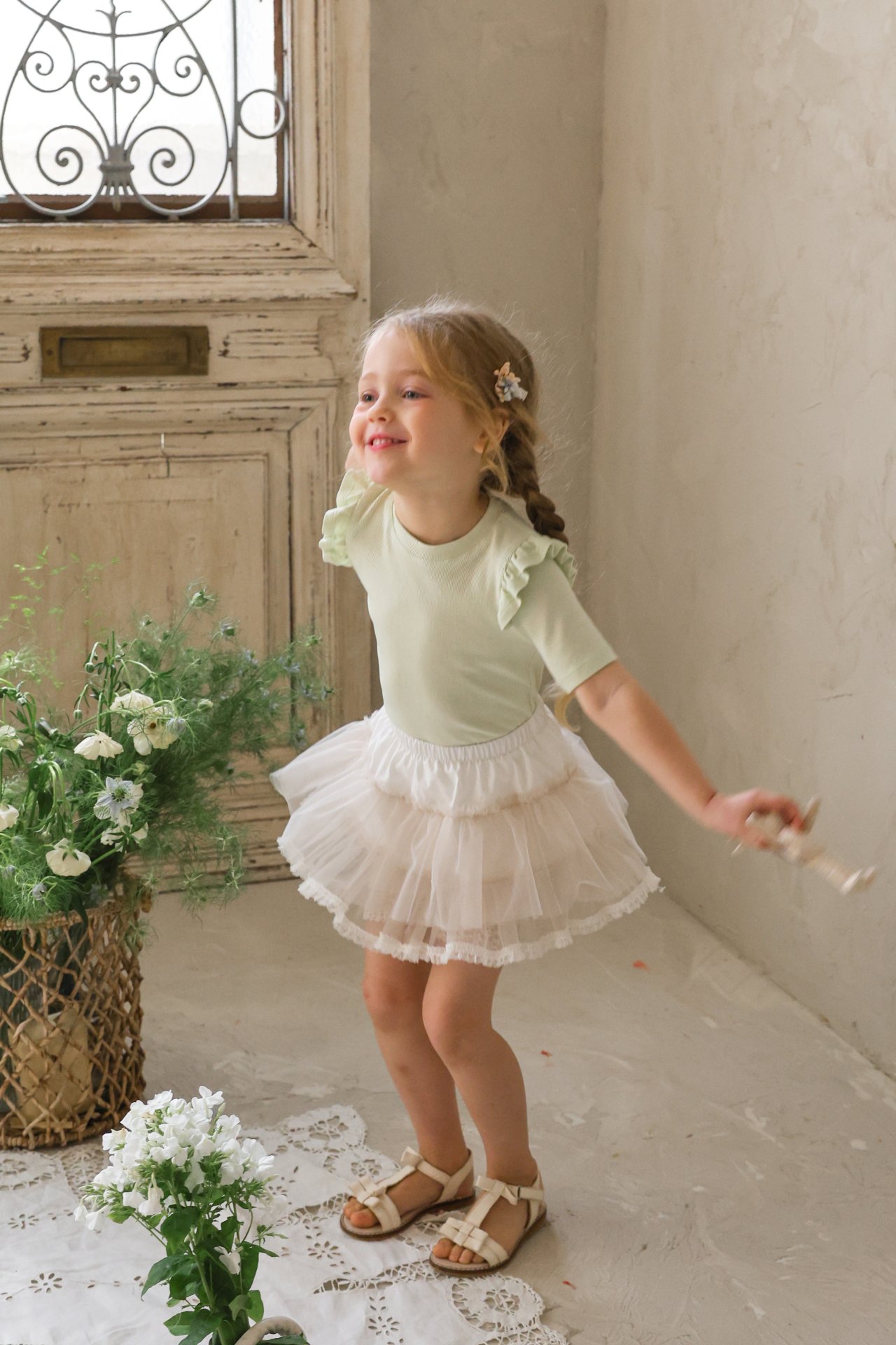 puellaFLO Uni素色荷葉短袖上衣 12