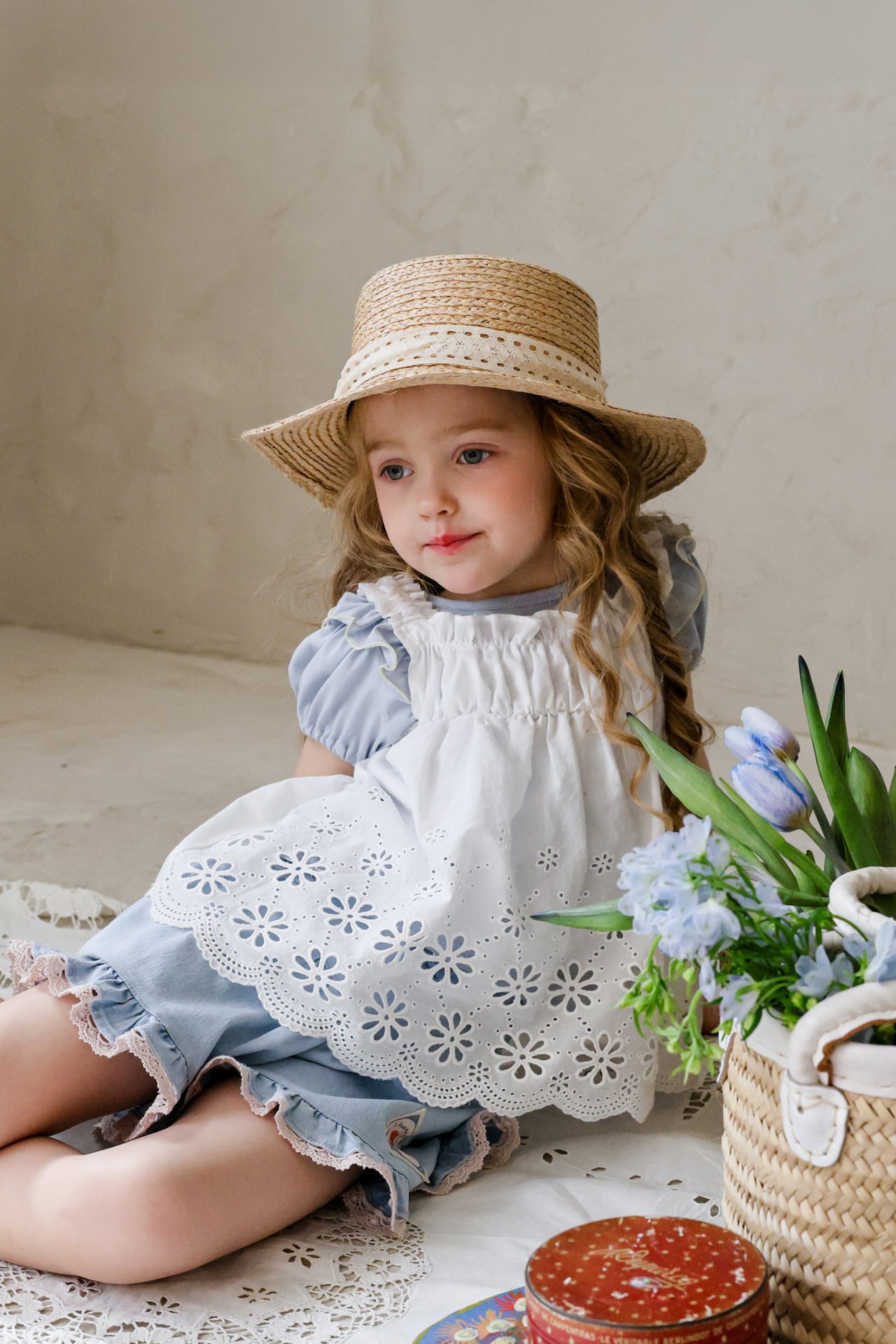 puellaFLO Rose蕾絲傘擺牛仔短褲 05