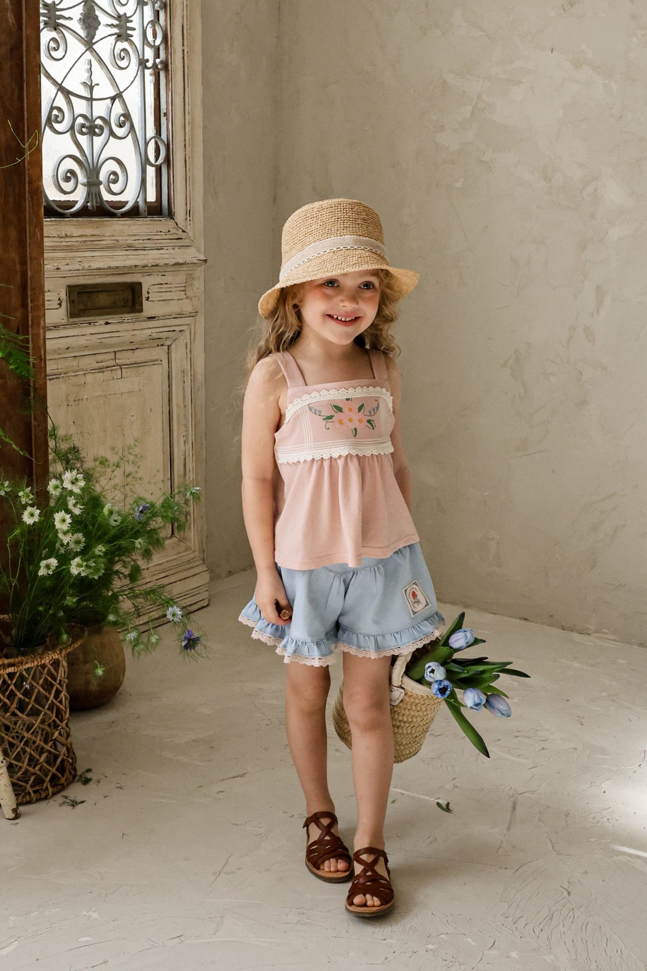 puellaFLO Rose蕾絲傘擺牛仔短褲 02