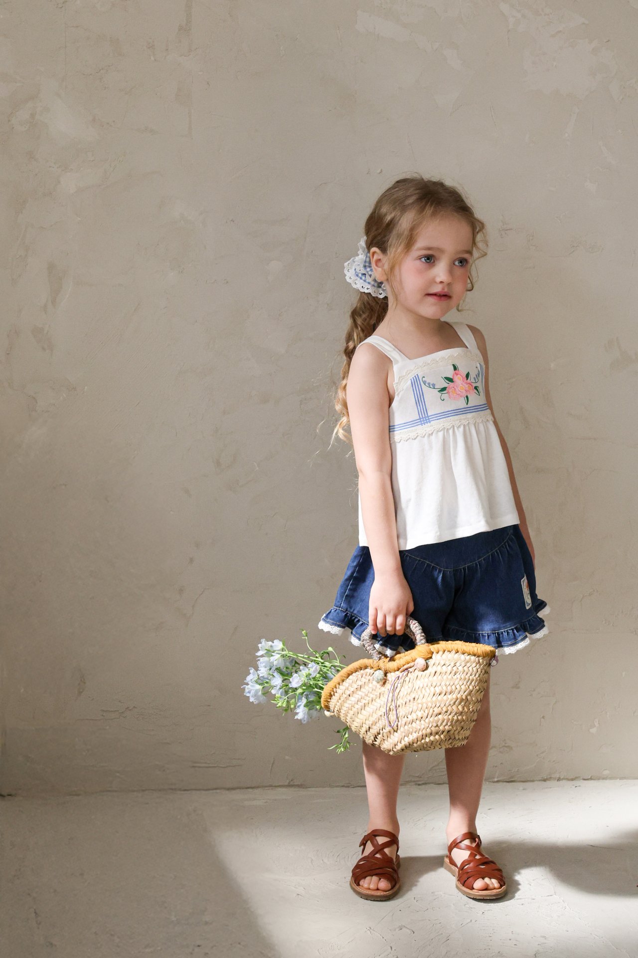 puellaFLO Rose蕾絲傘擺牛仔短褲 13