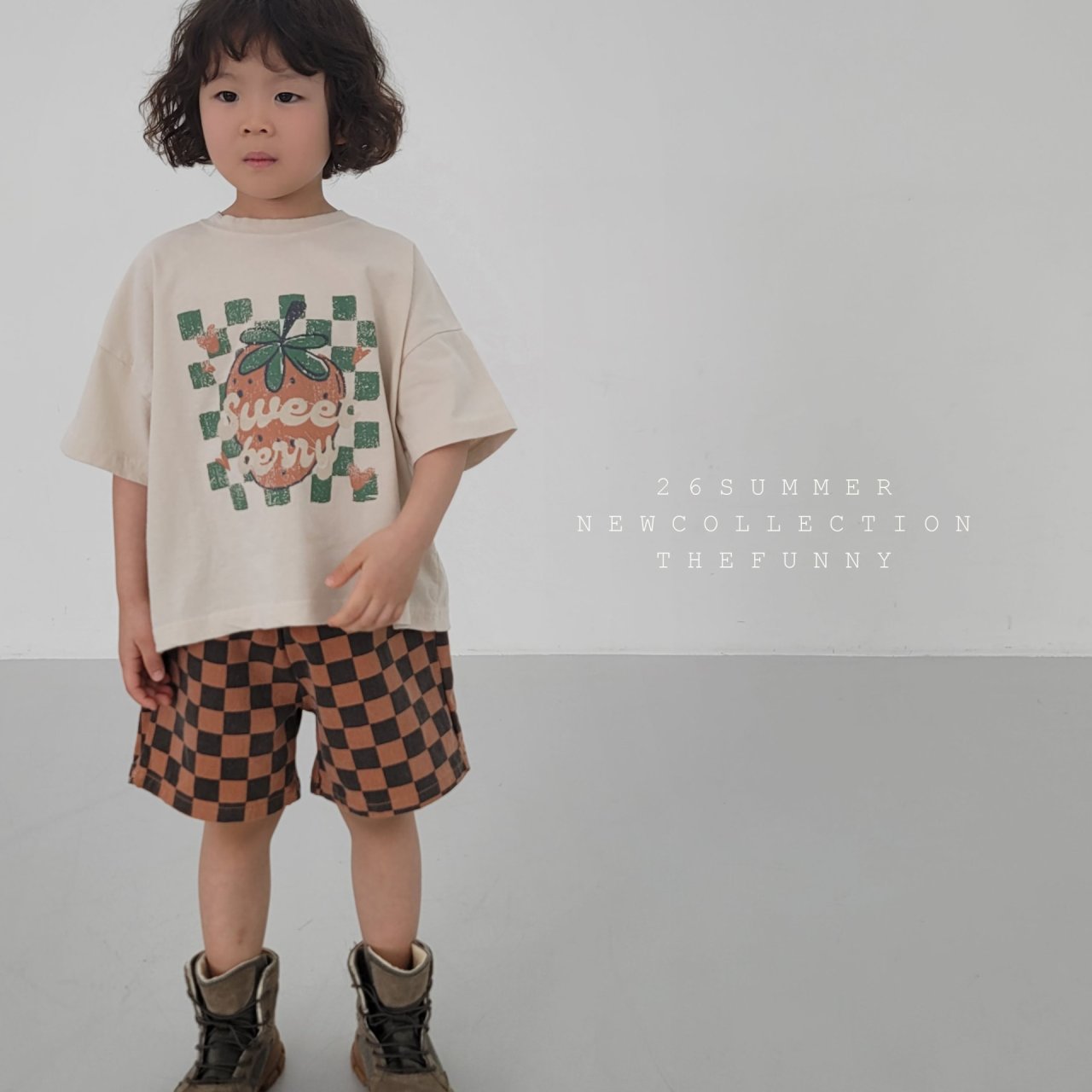 thefunny草莓格子短袖T 08