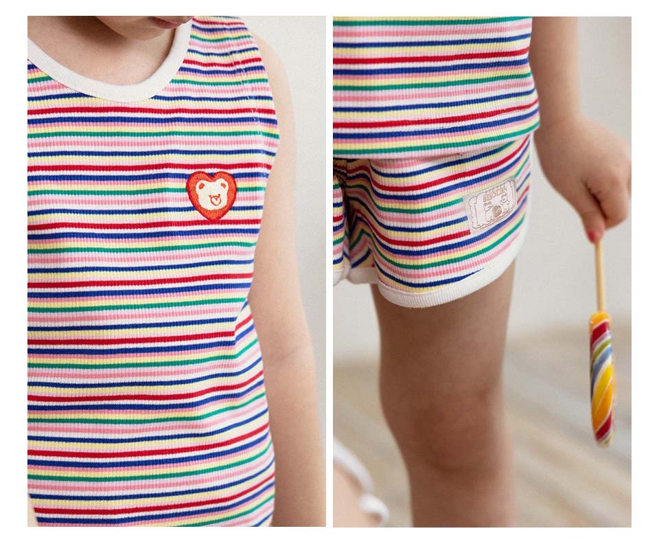 BEBOLIEN小熊彩虹條紋套裝06