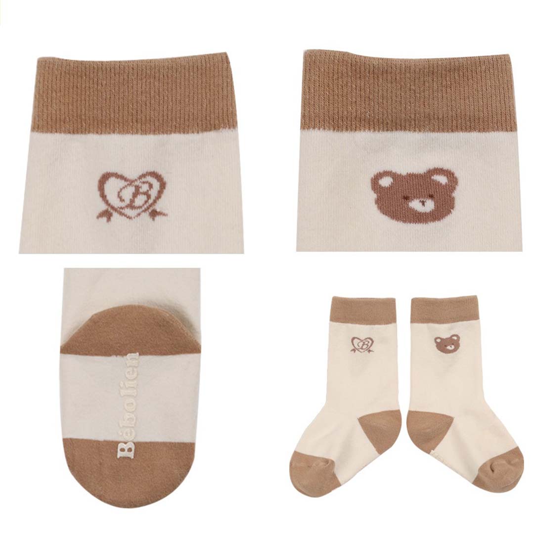 BEBOLIEN小熊LOGO踝襪09