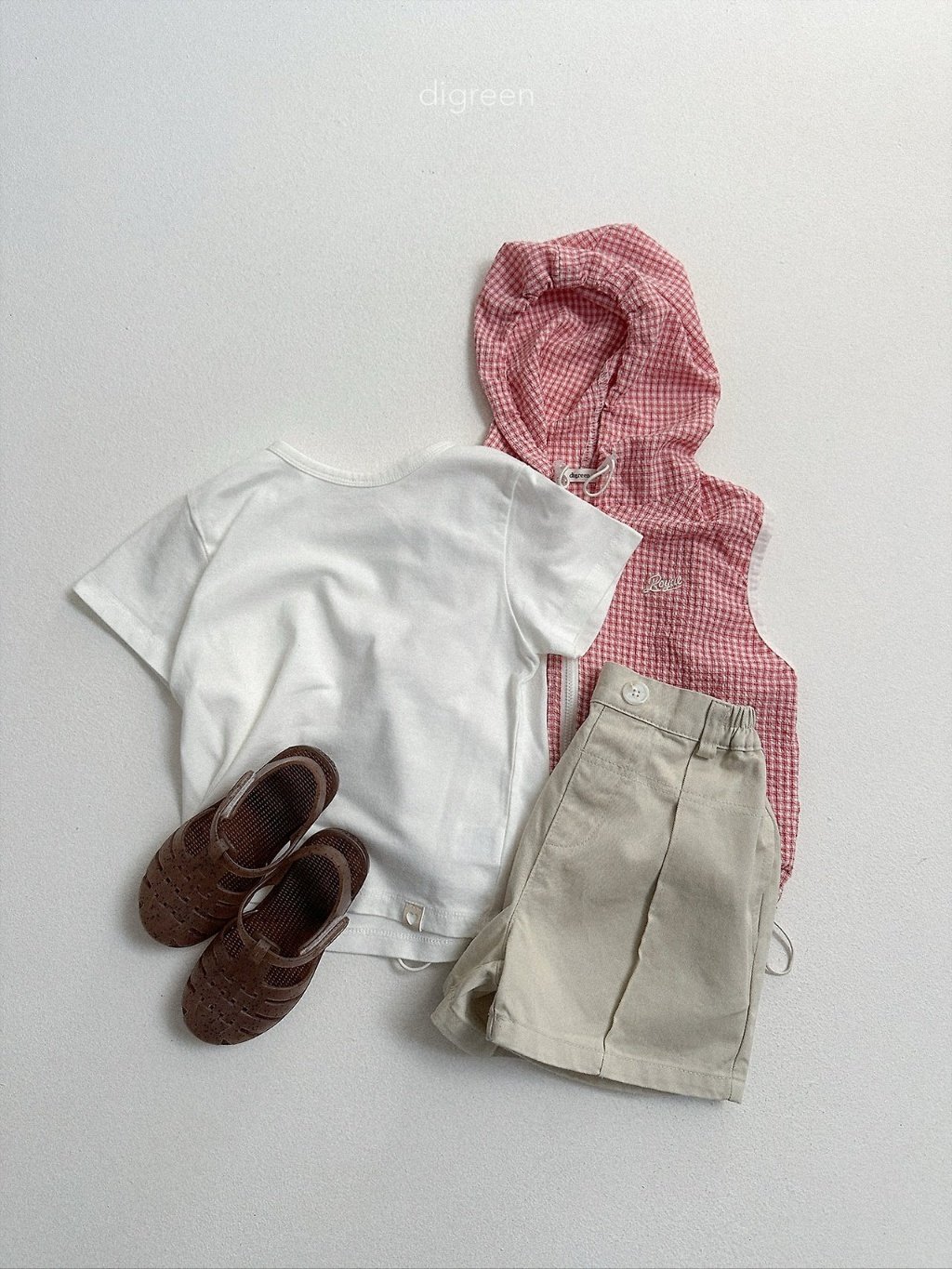 digreen milky hood vest 糖果格子連帽背心 06