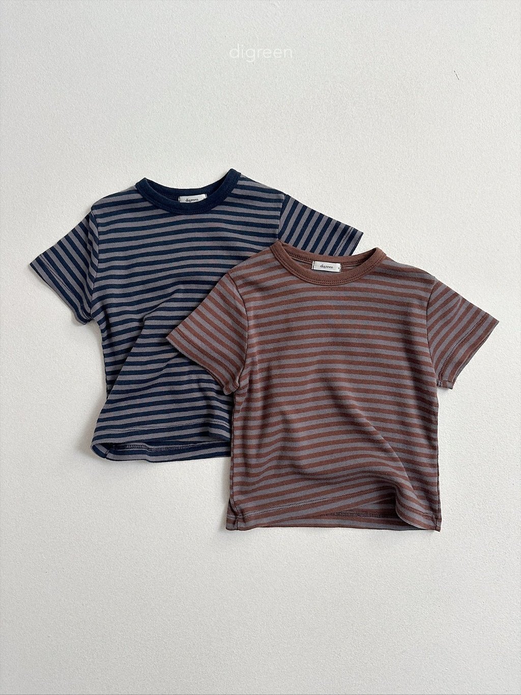 digreen camel stripe tee 焦糖暗色條文短袖T 01
