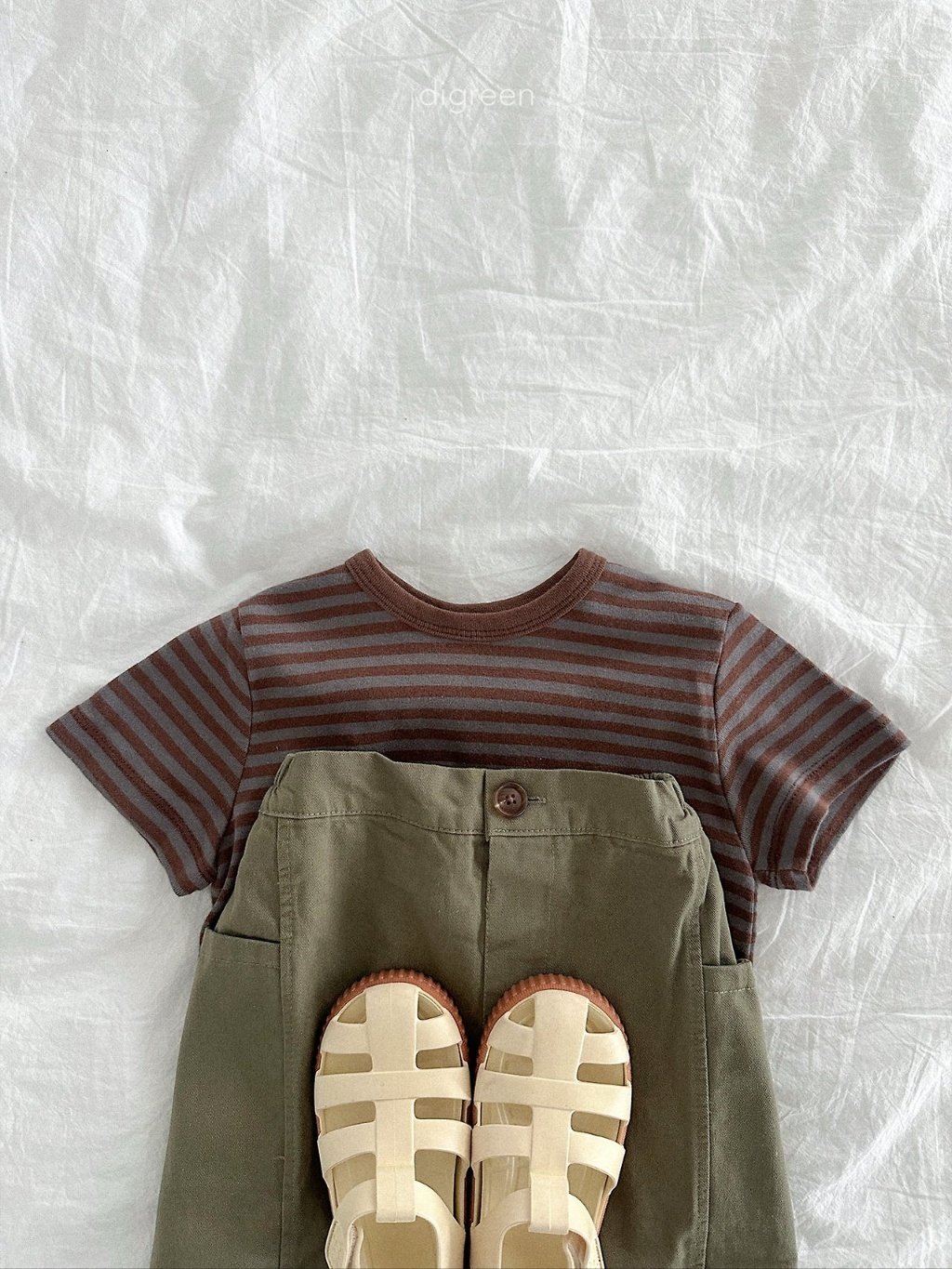 digreen camel stripe tee 焦糖暗色條文短袖T 06