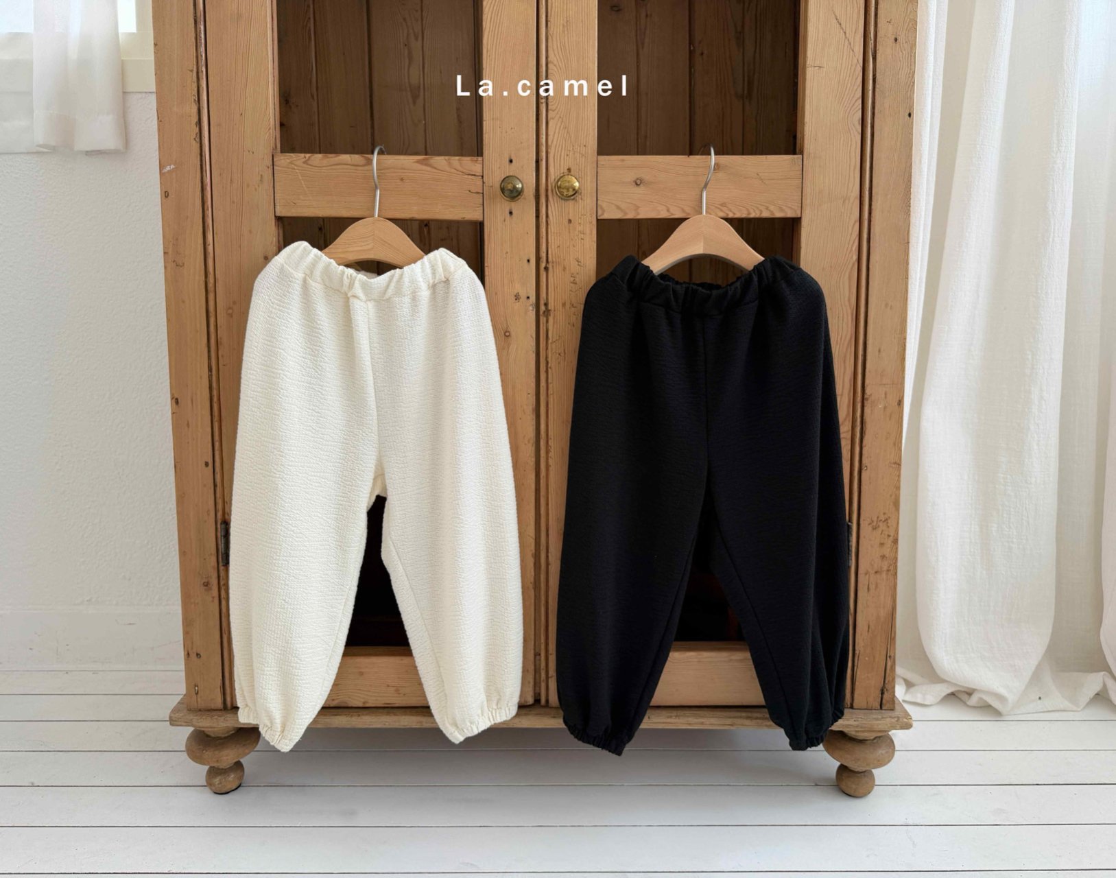 LACAMEL泡泡紗薄長褲 01