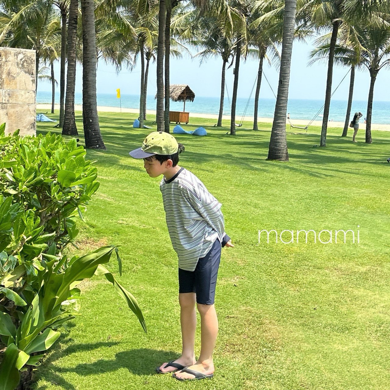 MAMAMI 親子條紋抗紫外線泳裝上衣 07