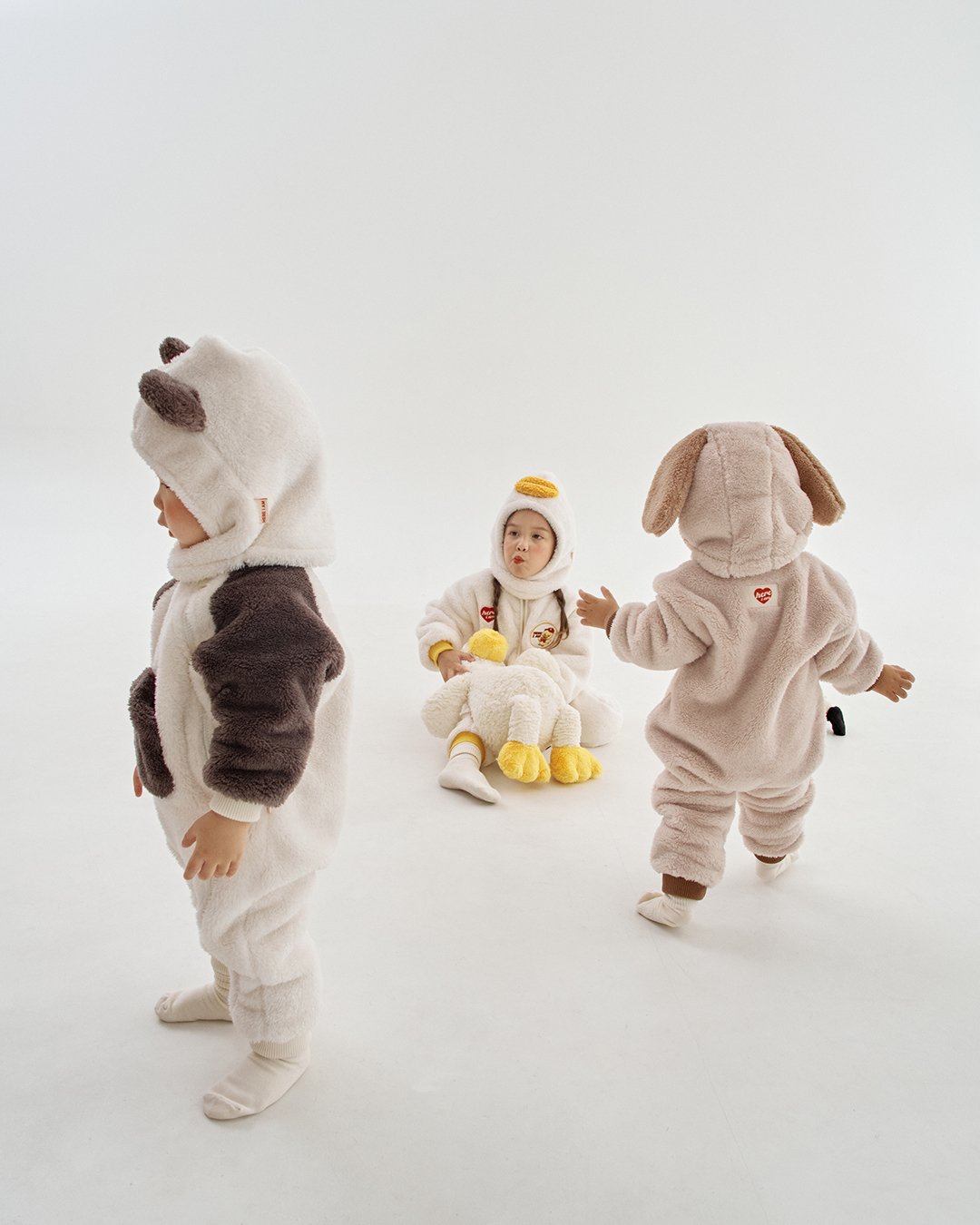 here i am kinder fleece 拼色包邊連身裝 08