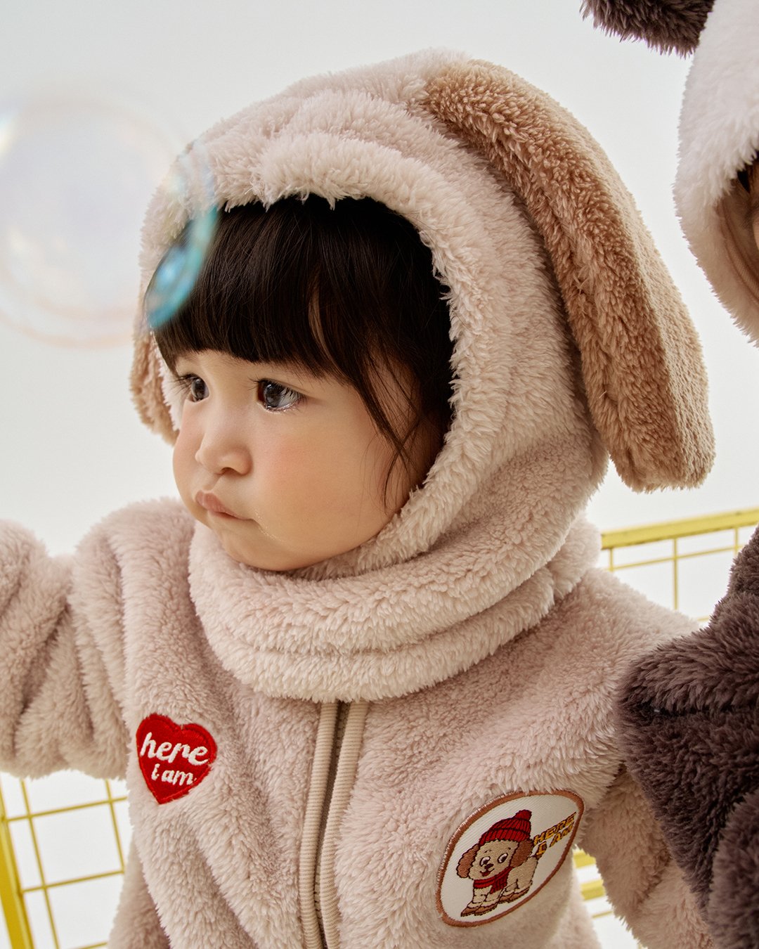 here i am kinder fleece 拼色包邊連身裝 04