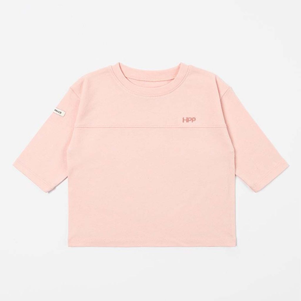 HAPPY PRINCE DEMANN 字母刺繡九分袖上衣 粉紅色