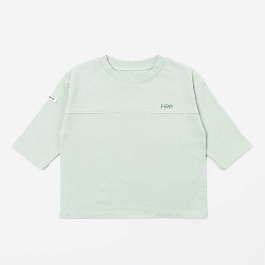 HAPPY PRINCE DEMANN 字母刺繡九分袖上衣 薄荷綠