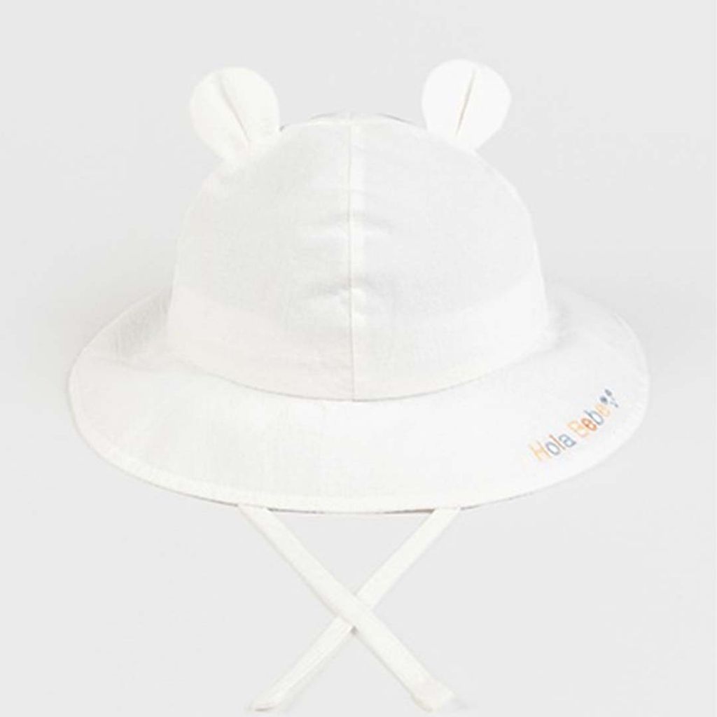 happy prince babyboo小熊遮陽帽 純白色