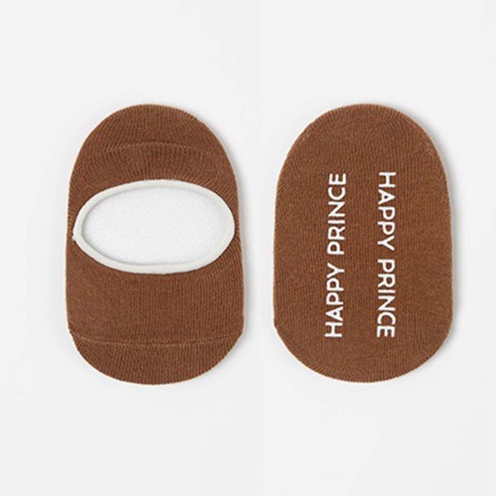 happy prince dewey配色滾邊短襪 咖啡色+白邊