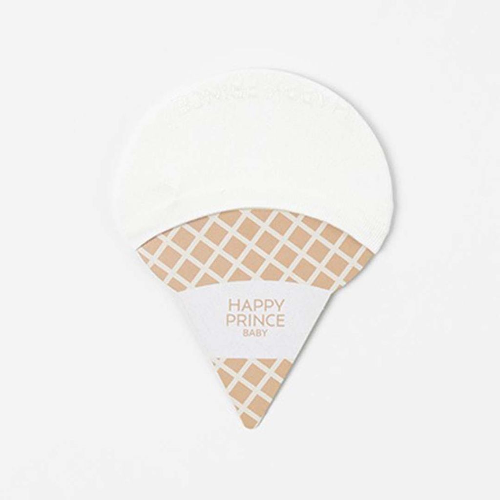 HAPPY PRINCE ICECREAM冰淇淋涼感短襪 雪泥白