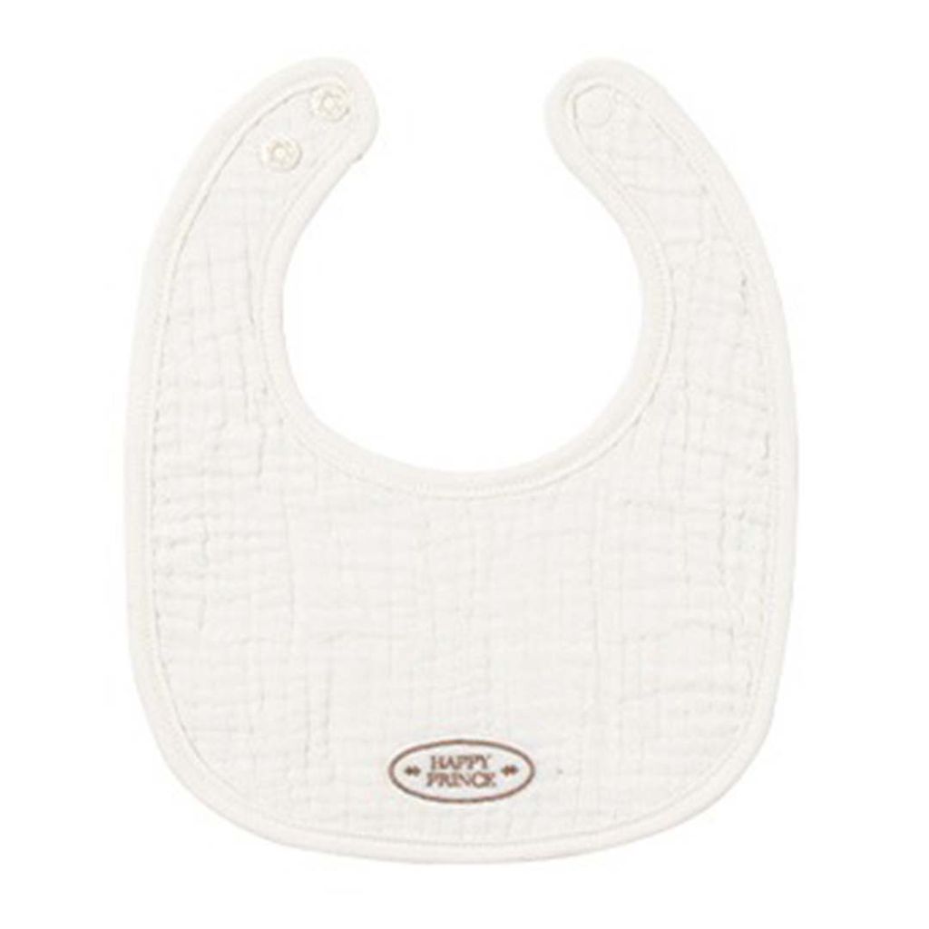 happy prince loving 品牌刺繡純棉圍兜 雲朵白