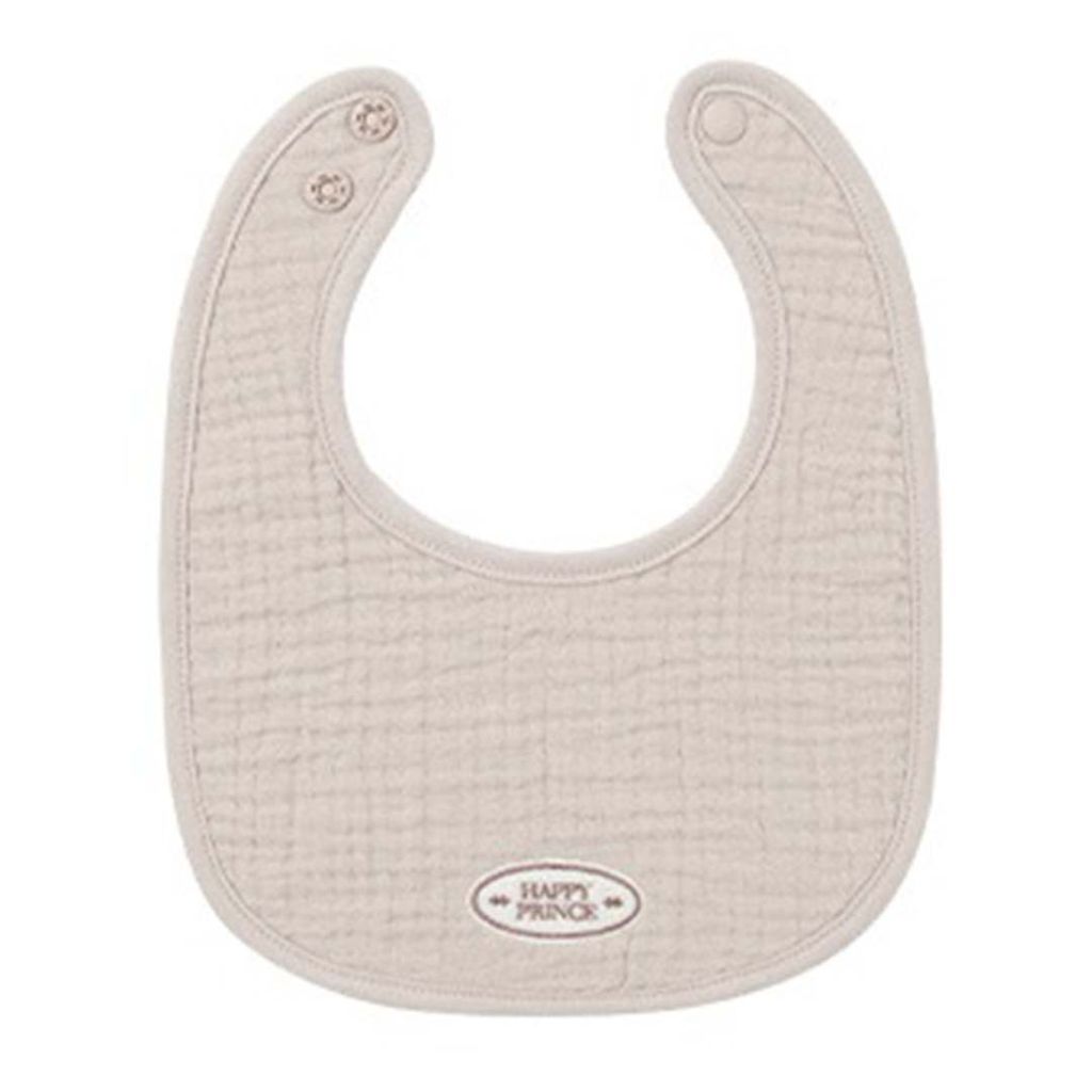 happy prince loving 品牌刺繡純棉圍兜 羽毛米