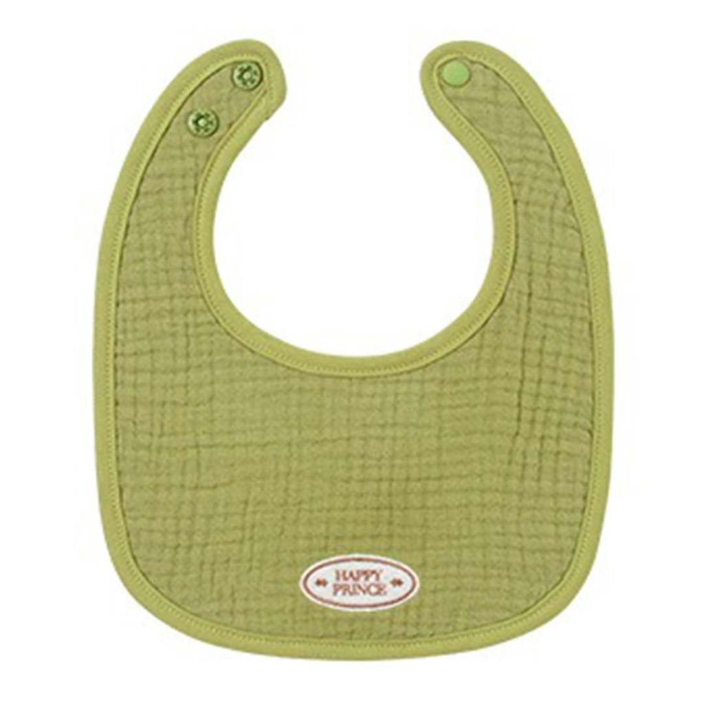happy prince loving 品牌刺繡純棉圍兜 橄欖綠