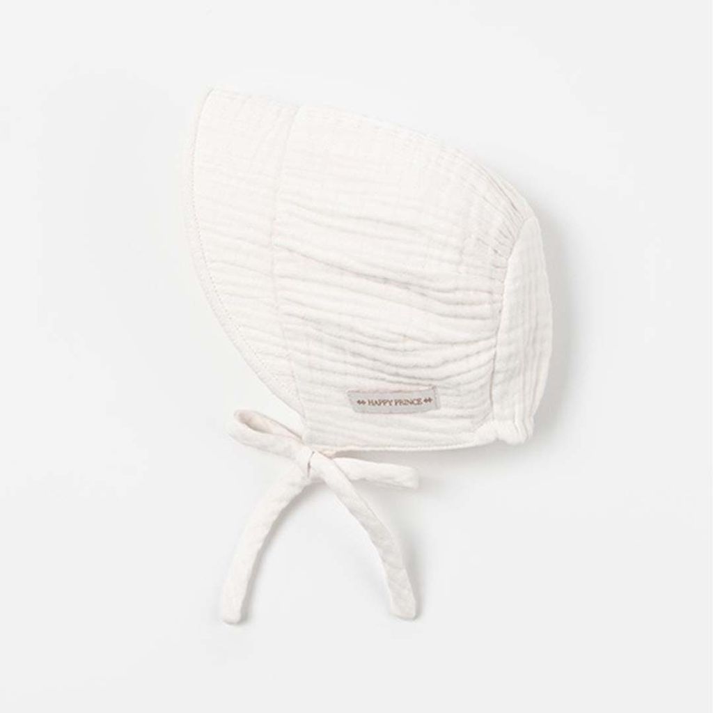 happy prince happy純棉綁帶帽 胎帽 雲朵白