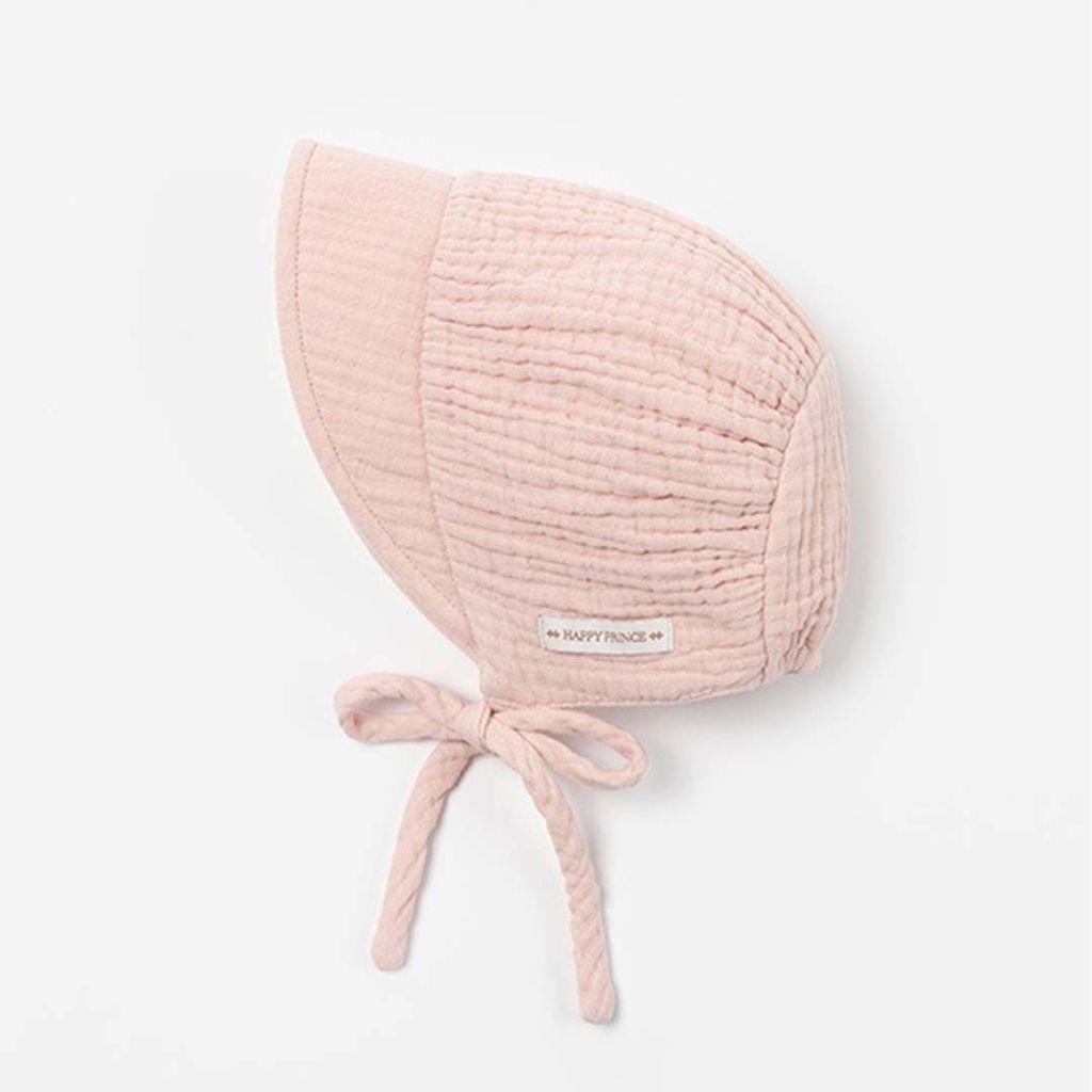 happy prince happy純棉綁帶帽 胎帽 蜜桃粉