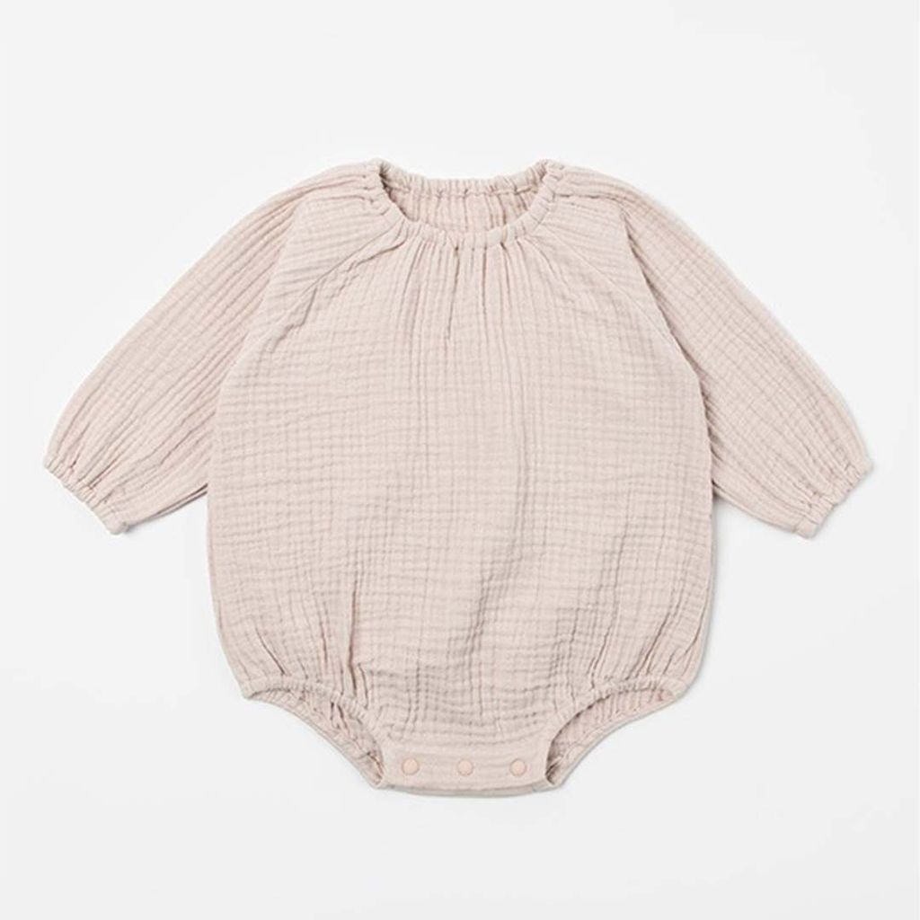 happy prince happy彈性領口純棉包屁衣 羽毛米