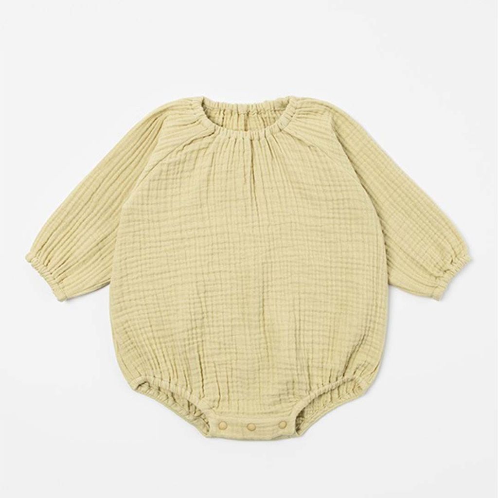 happy prince happy彈性領口純棉包屁衣 綠色