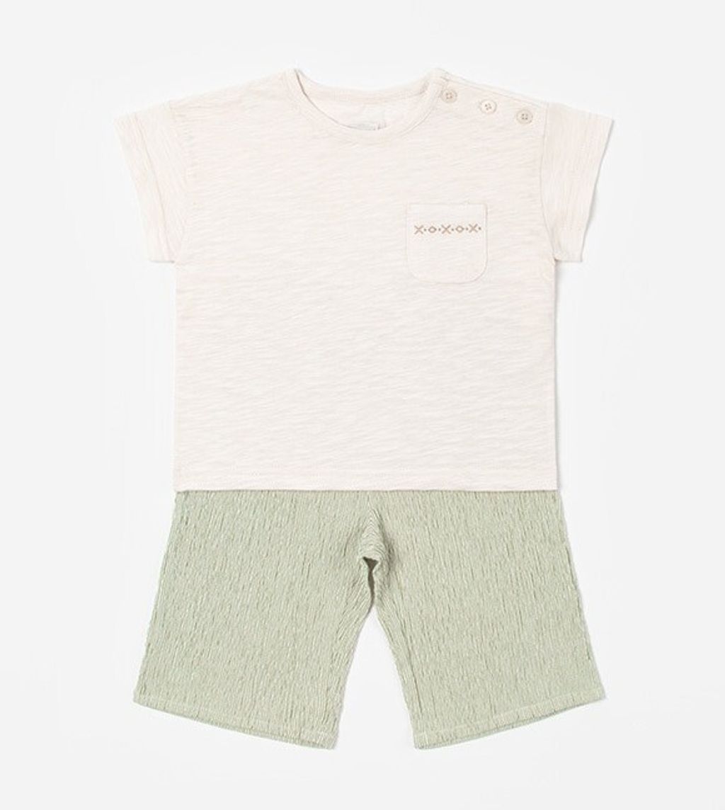 HAPPY PRINCE JERRIE森林刺繡口袋短袖套裝