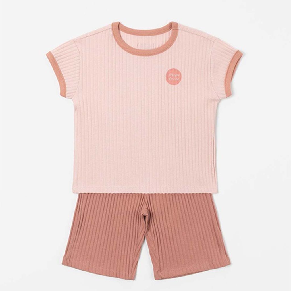 HAPPY PRINCE Etty 坑條家居服套裝 珊瑚粉