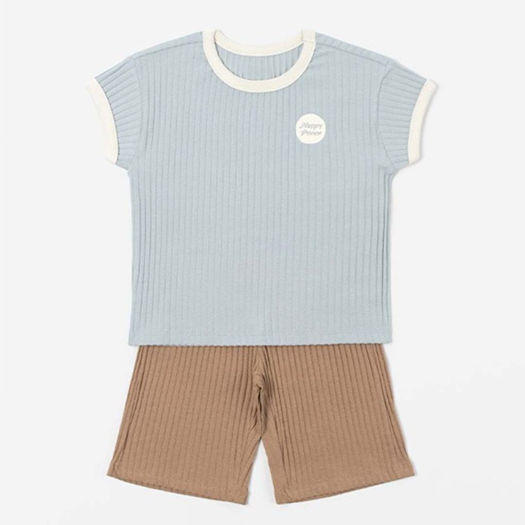 HAPPY PRINCE Etty 坑條家居服套裝 藍+咖