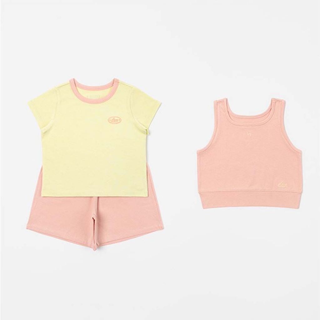HAPPY PRINCE LIND 背心三件套裝 檸檬黃+砂粉色