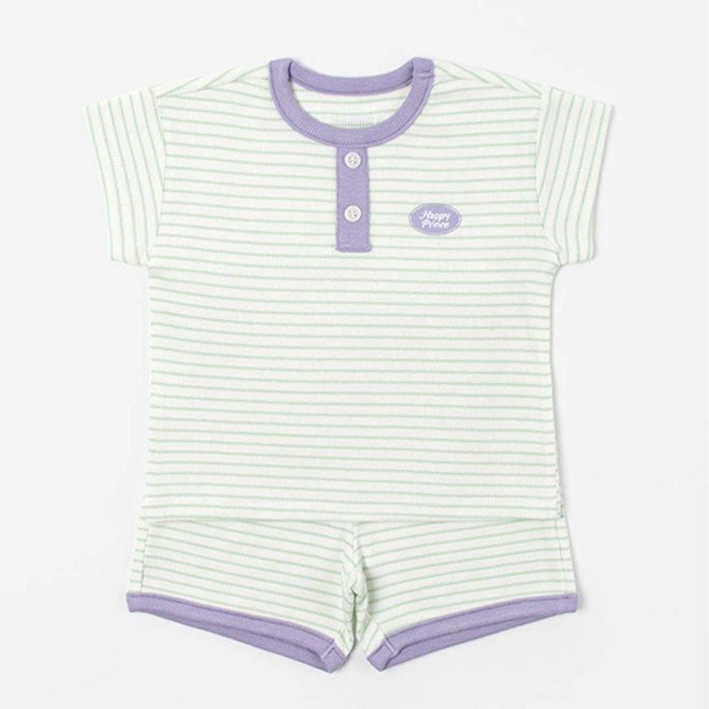 HAPPY PRINCE Nelf 鈕扣條紋家居服套裝 綠色