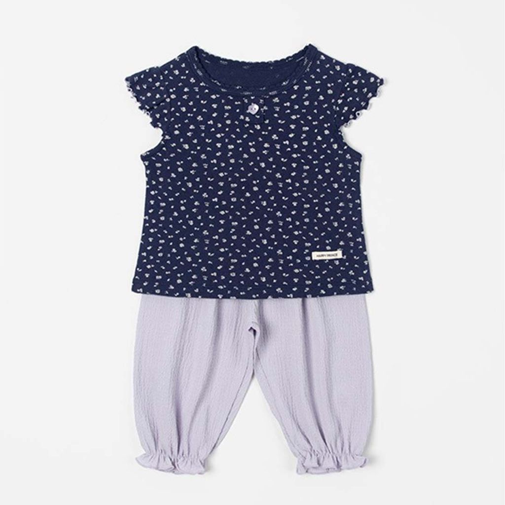 HAPPY PRINCE Preda 碎花飛袖家居服套裝 海軍藍+紫色