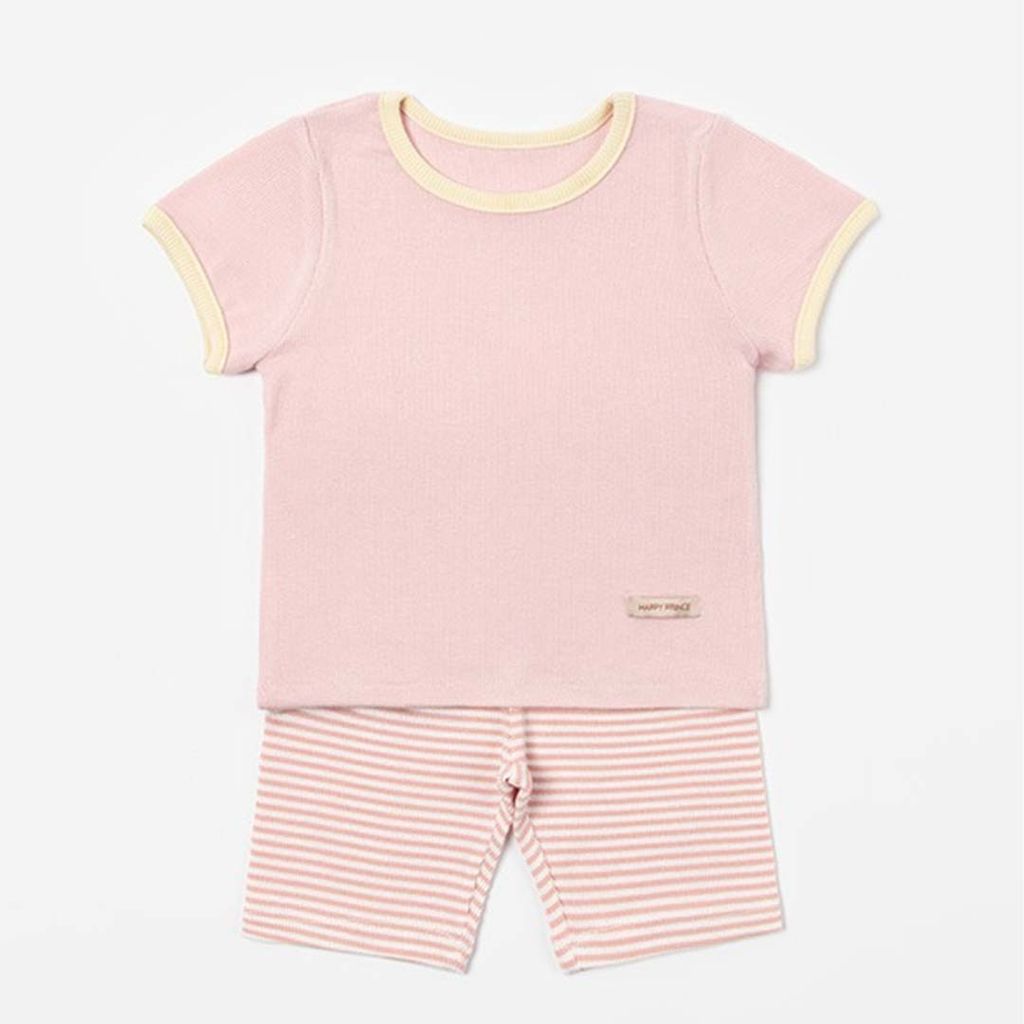 HAPPY PRINCE Lete 條紋短褲家居服套裝 珊瑚粉
