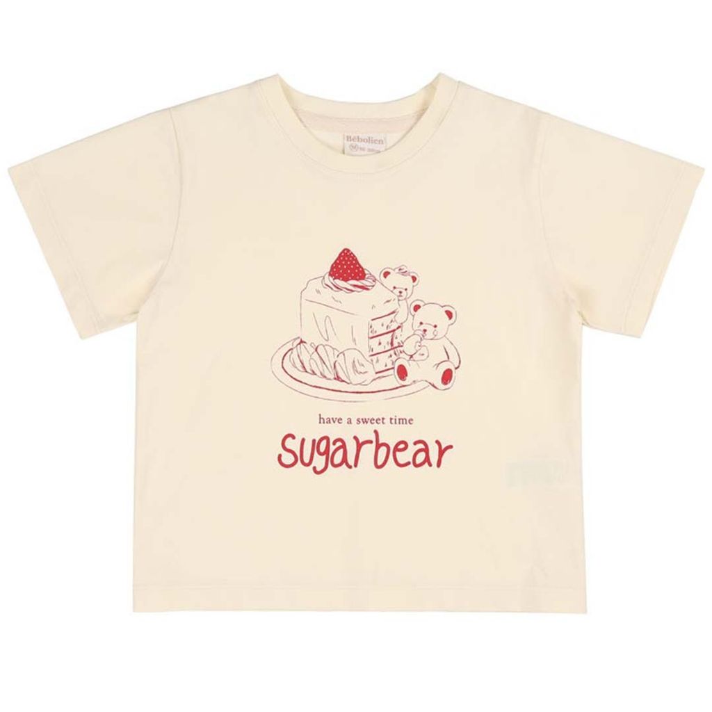 BEBOLIEN 蛋糕小熊短袖T 奶油黃