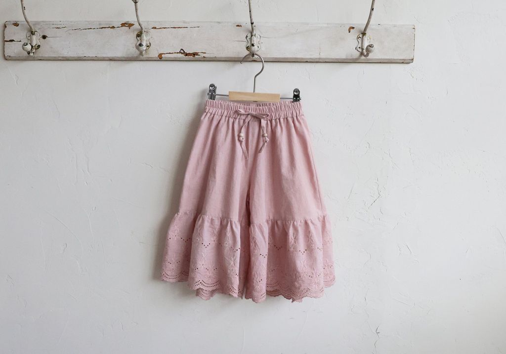 puellaFLO ELLA抽繩蕾絲寬褲裙 粉紅色