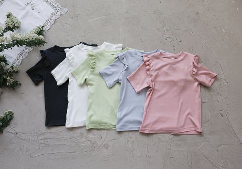 puellaFLO Uni素色荷葉短袖上衣 19