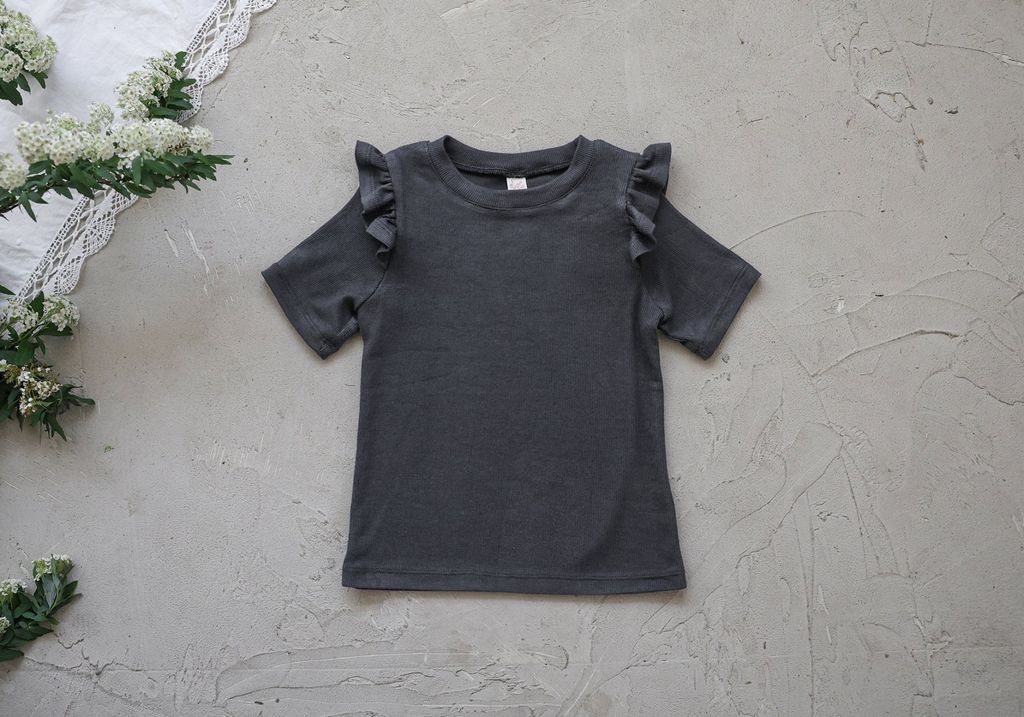 puellaFLO Uni素色荷葉短袖上衣 30