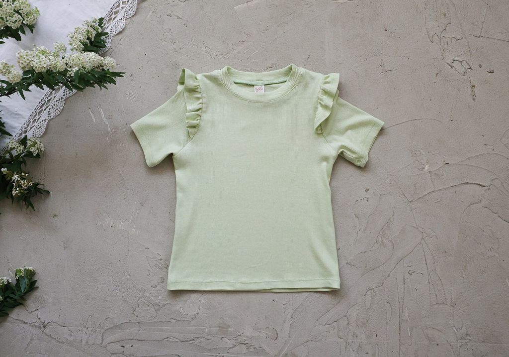 puellaFLO Uni素色荷葉短袖上衣 13